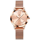 OLEVS Relógio Feminino Original Coração Quartzo a Prova D'água Aço Inoxidável 5189 36mm