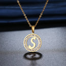 Colar Feminino Aço Inoxidável Personalizável Letras Alfabeto A-Z 45cm Para Presentes Festas Casamentos