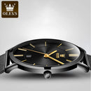 OLEVS Relógio Masculino Original Quartzo Ultra Fino 100% Aço Inoxidável a Prova D'água 5869 40mm