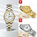 OLEVS Relógio Feminino Original Clássico Quartzo a Prova D'água Aço Inoxidável 5567 29mm
