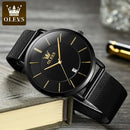 OLEVS Relógio Masculino Original Quartzo Ultra Fino 100% Aço Inoxidável a Prova D'água 5869 40mm
