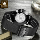 OLEVS Relógio Masculino Original Quartzo Ultra Fino 100% Aço Inoxidável a Prova D'água 5869 40mm