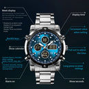 OLEVS Relógio Masculino Original Digital Quartzo a Prova D'água Aço Inoxidável 1106 48mm