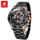 OLEVS Relógio Masculino Original Esqueleto Quartzo a Prova D'água Aço Inoxidável 9921 44mm