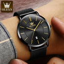 OLEVS Relógio Masculino Original Quartzo Ultra Fino 100% Aço Inoxidável a Prova D'água 5869 40mm